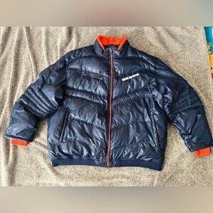 Reebok Dark Blue and Bright Orange Puffer Jacket